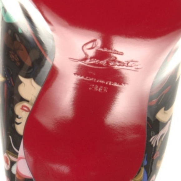 Christian Louboutin HotChick 100 pump Blk Patent Multi “Bored Lin Resille EU36 - Picture 14 of 14